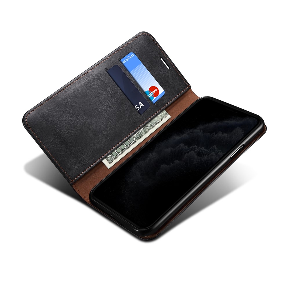 Auto-Absorbed Waxy Crazy Horse Texture Wallet Leather Phone Stand Cover Case for iPhone 7/8/SE (2nd Generation) - Black-6