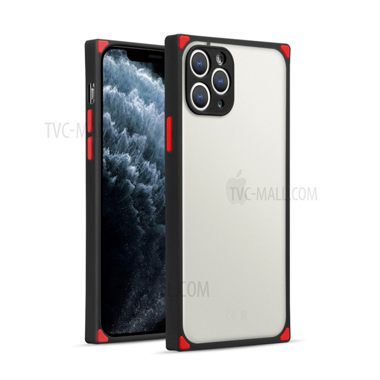 Skin-Touch TPU + PC Square Hybrid Phone Protective Shell for iPhone 12 mini - Black-1