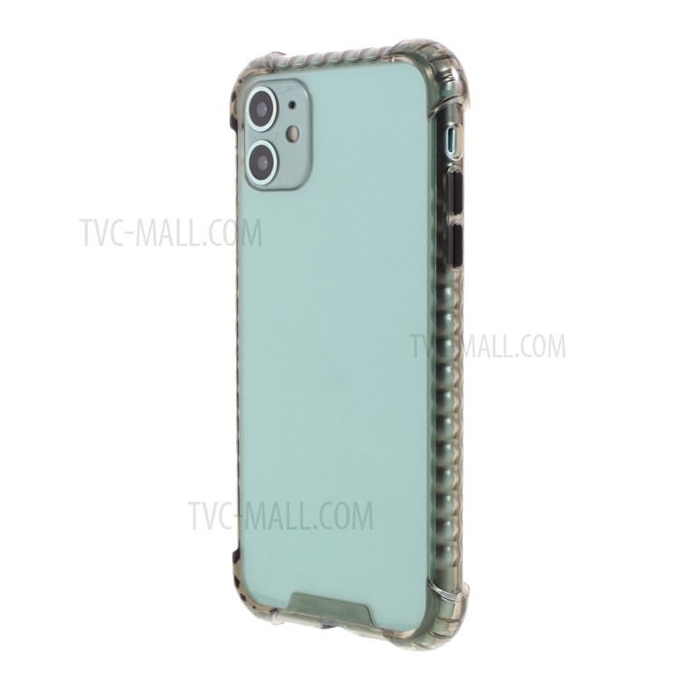 High Quality Drop-Proof TPU + Acrylic Phone Crystal Clear Cover Case for iPhone 11 - Transparent Black-2