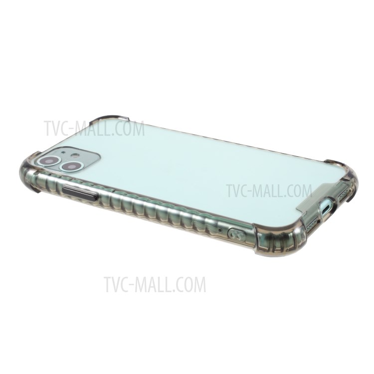 High Quality Drop-Proof TPU + Acrylic Phone Crystal Clear Cover Case for iPhone 11 - Transparent Black-4