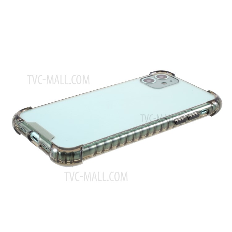 High Quality Drop-Proof TPU + Acrylic Phone Crystal Clear Cover Case for iPhone 11 - Transparent Black-5