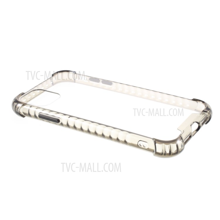 High Quality Drop-Proof TPU + Acrylic Phone Crystal Clear Cover Case for iPhone 11 - Transparent Black-6