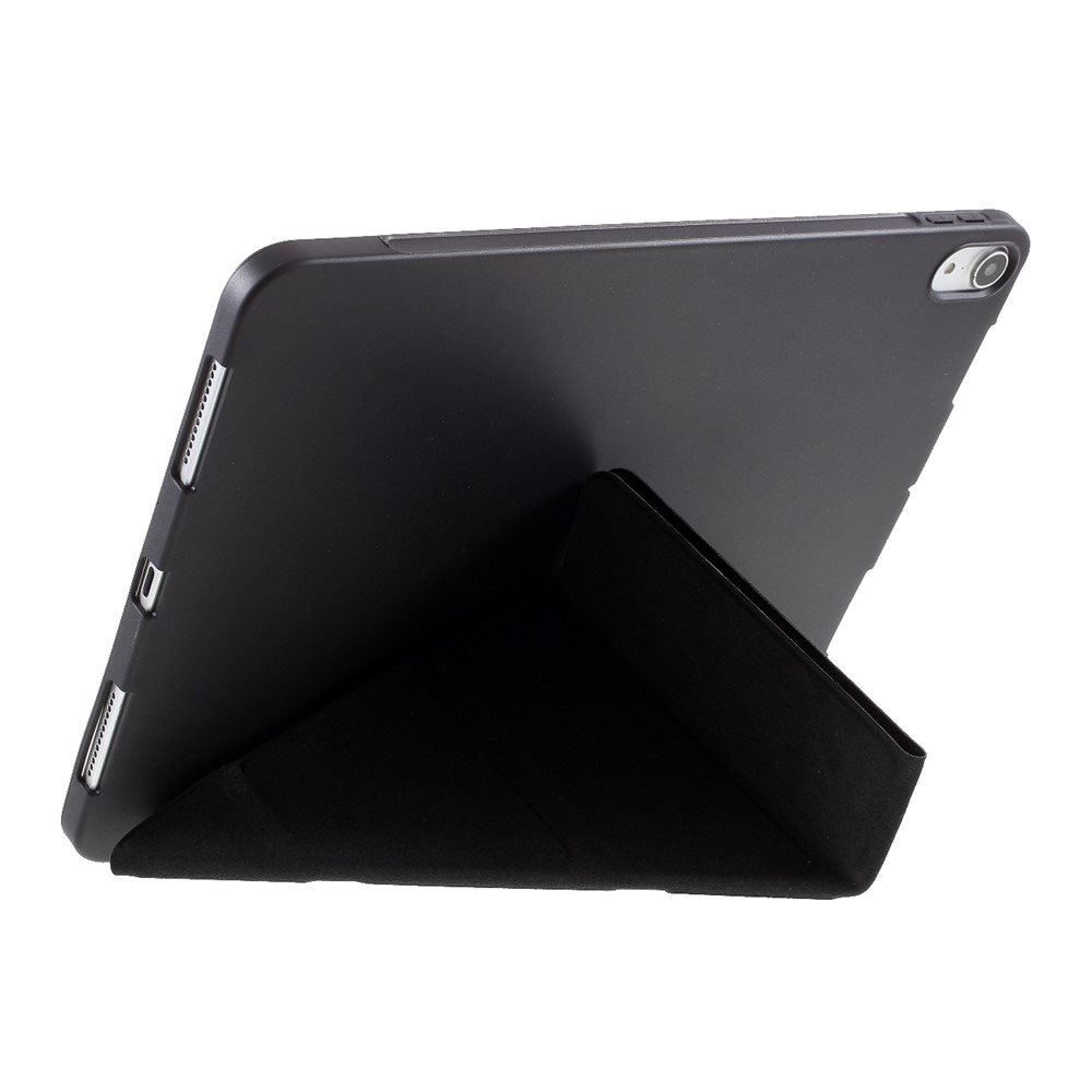 Origami Stand Smart Leather Shell Case for iPad Air (2020) / iPad Air 4, iPad Air (4th generation) - Black-11