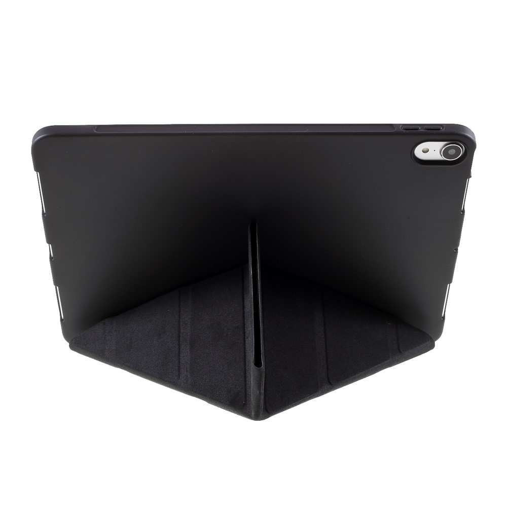 Origami Stand Smart Leather Shell Case for iPad Air (2020) / iPad Air 4, iPad Air (4th generation) - Black-12
