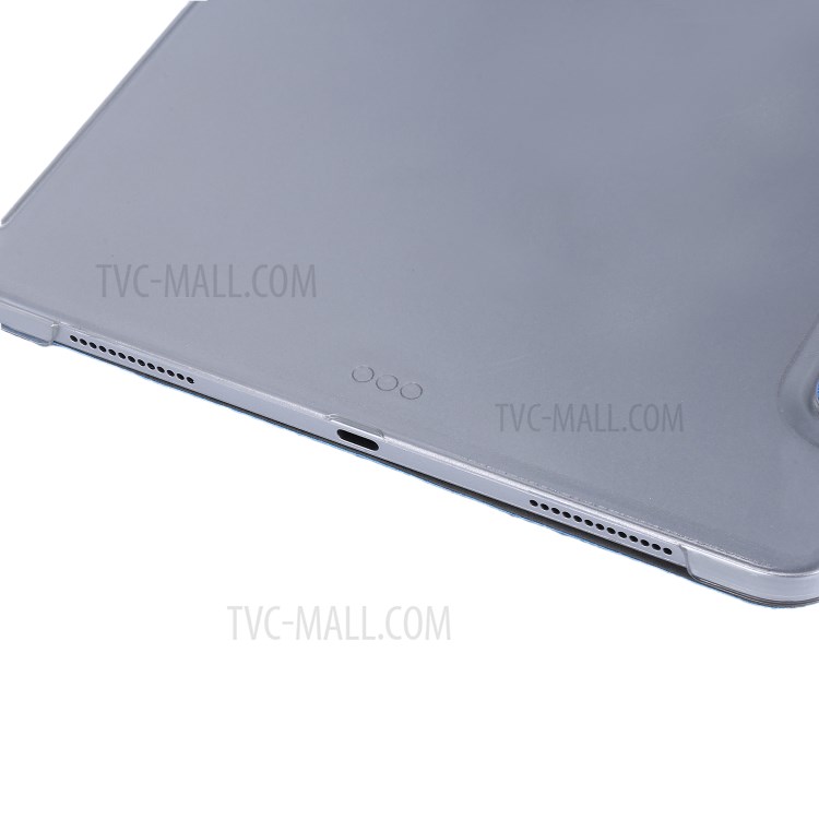 Silk Texture Tri-fold Stand PU Leather Flip Tablet Case for iPad Air (2020) - Blue-10