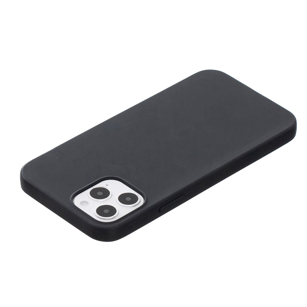 Pure Colour Matte Soft TPU Cover Phone Case for iPhone 12 Pro / iPhone 12 - Black-3