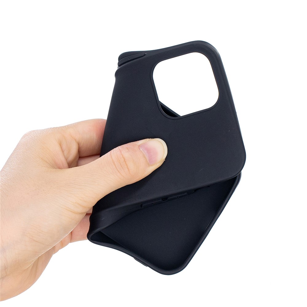 Pure Colour Matte Soft TPU Cover Phone Case for iPhone 12 Pro / iPhone 12 - Black-4