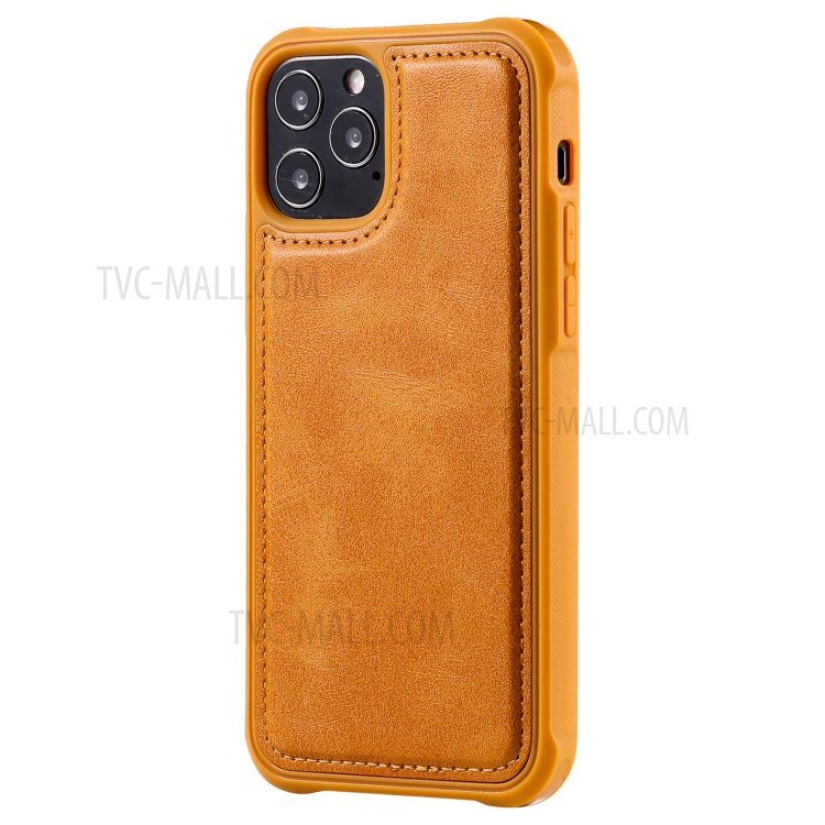 Magnetic Destacável 2-in-1 Stand Wallet Telefone Caixa Com Pulseira Para Iphone 12/12 Pro - Marrom Claro-14