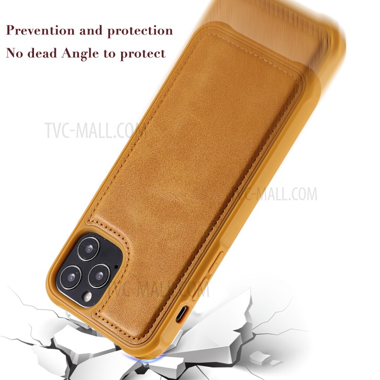 Magnetic Destacável 2-in-1 Stand Wallet Telefone Caixa Com Pulseira Para Iphone 12/12 Pro - Marrom Claro-8