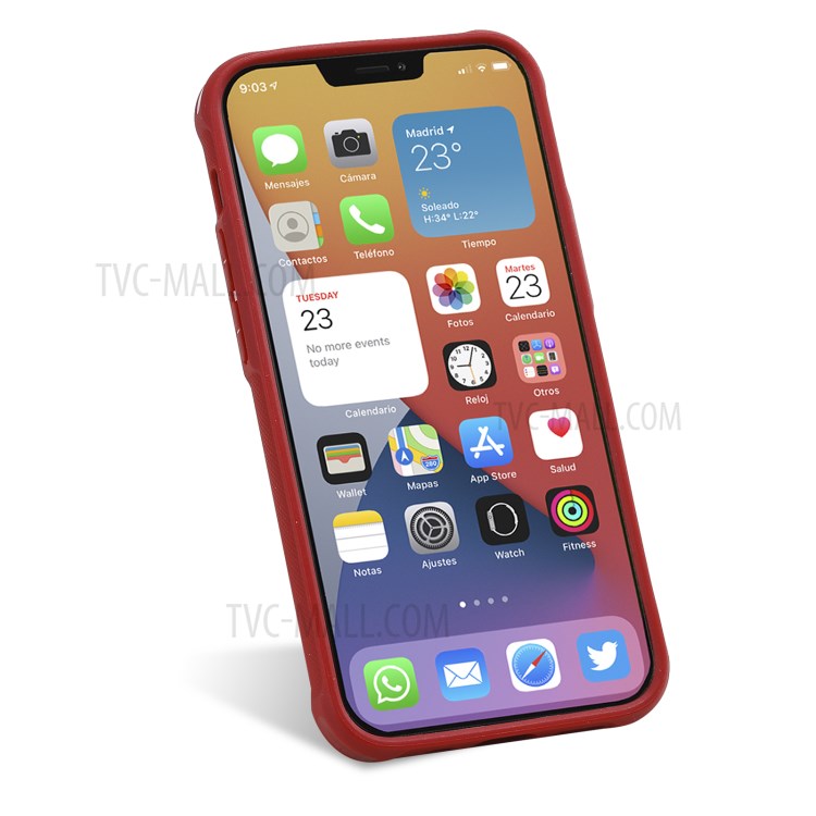 Caso De Carteira De Suporte De Telefone Magnético 2-in-1 Para IPhone 12 Mini - Vermelho-13
