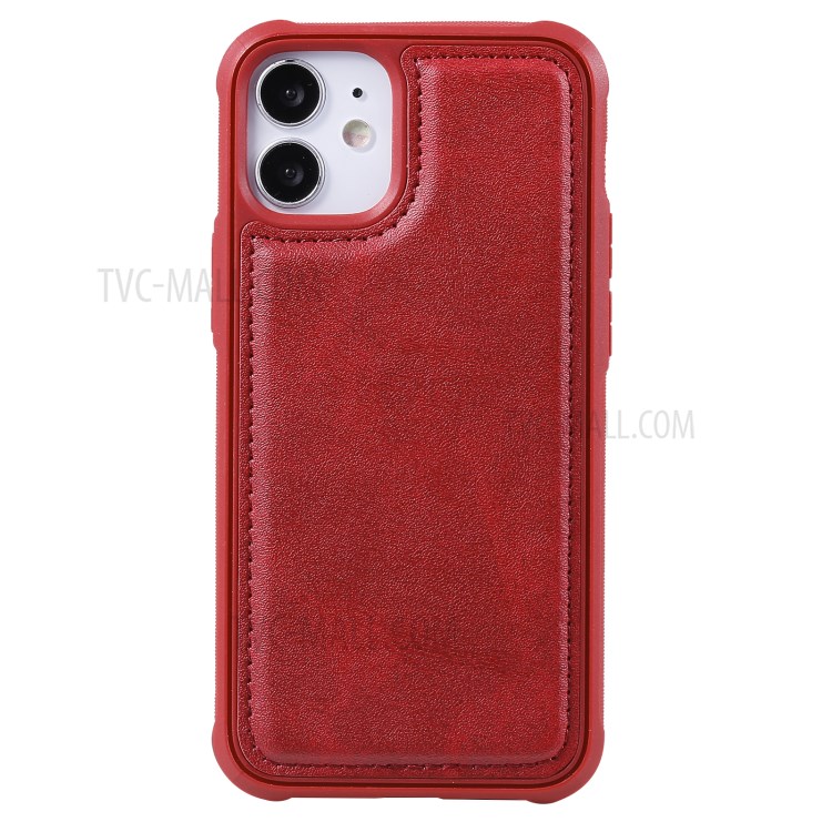 Caso De Carteira De Suporte De Telefone Magnético 2-in-1 Para IPhone 12 Mini - Vermelho-17