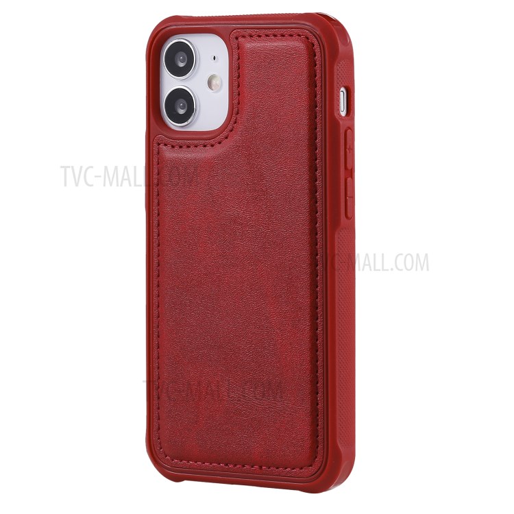 Caso De Carteira De Suporte De Telefone Magnético 2-in-1 Para IPhone 12 Mini - Vermelho-20