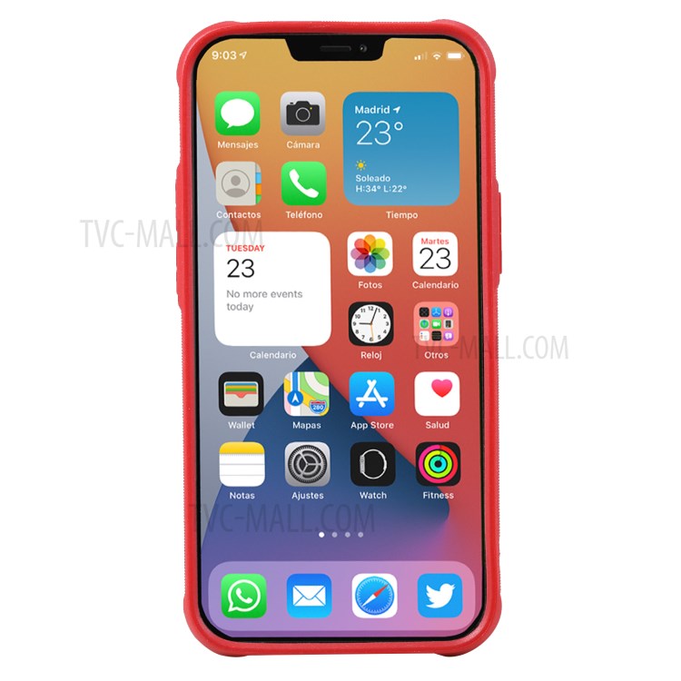 Caso De Carteira De Suporte De Telefone Magnético 2-in-1 Para IPhone 12 Mini - Vermelho-24