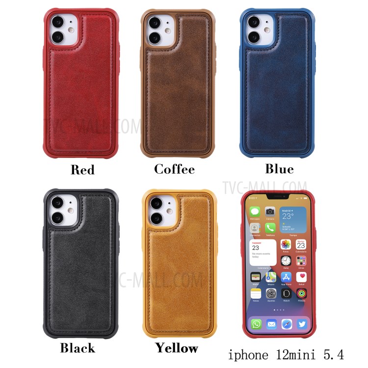 Caso De Carteira De Suporte De Telefone Magnético 2-in-1 Para IPhone 12 Mini - Vermelho-28