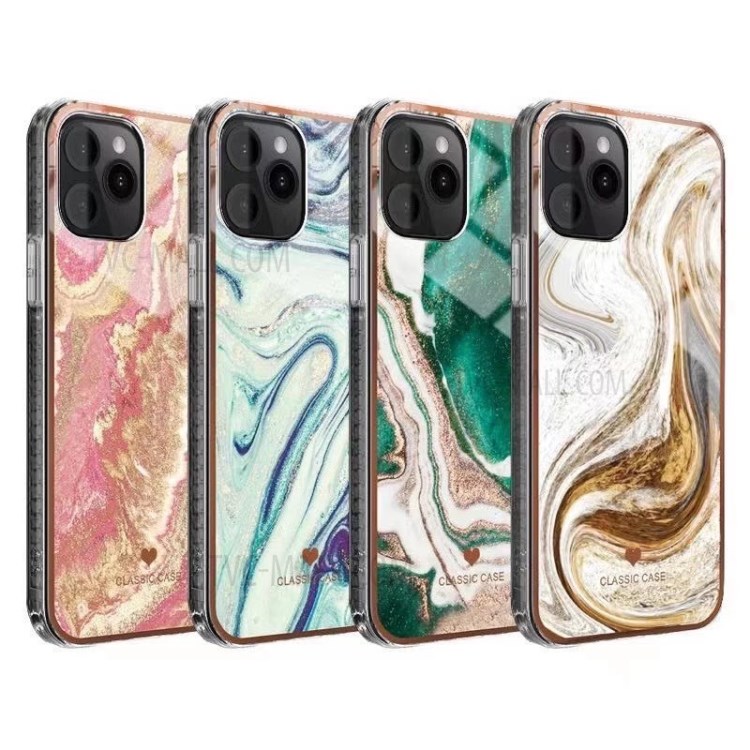 Hermosa Caja Del Teléfono De La TPU Del Patrón De Mármol De Diseño IMD Para IPhone 12/12 PRO - Estilo A-4