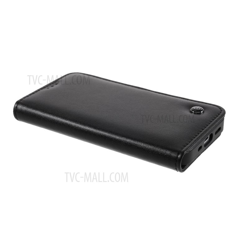 Cáscara De Teléfono De Cuero De Cuero De La Textura De La Serie Crazy Horse De Gebei Kala Con Soporte De Tarjeta Y Soporte Para IPhone 12 Mini - Negro-4