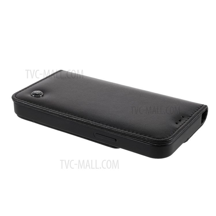 Cáscara De Teléfono De Cuero De Cuero De La Textura De La Serie Crazy Horse De Gebei Kala Con Soporte De Tarjeta Y Soporte Para IPhone 12 Mini - Negro-5