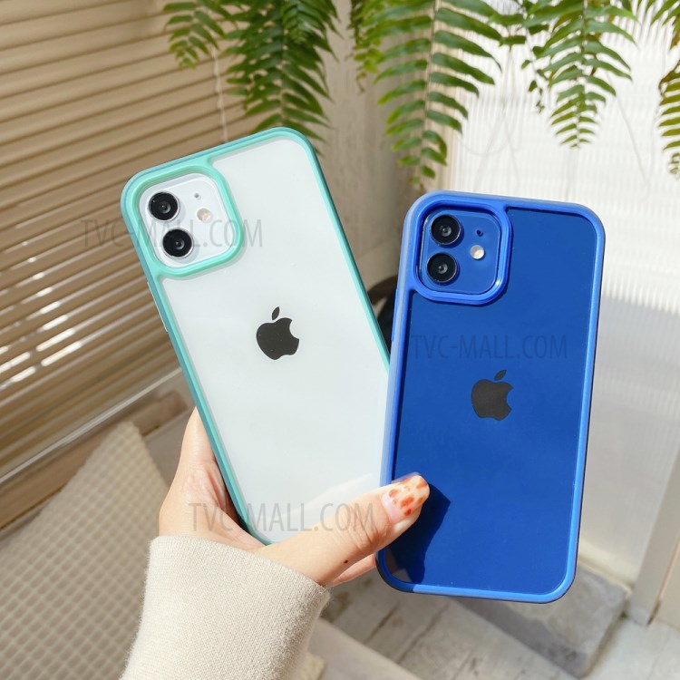 Bi-color Edge Acrylic + TPU Cell Phone Case for iPhone 12/12 Pro - Blue-4