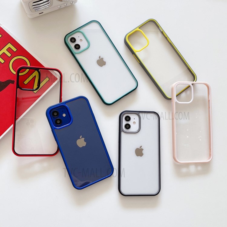 Bi-color Edge Acrylic + TPU Cell Phone Case for iPhone 12/12 Pro - Blue-5