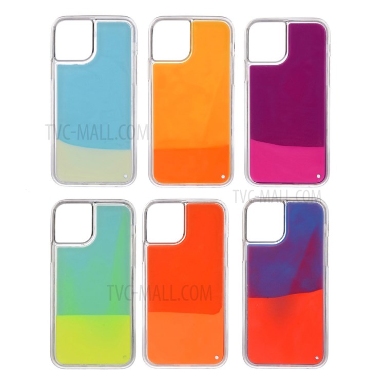 Luminous with Quicksand TPU+Plastic Cell Phone Cover for iPhone 12 Pro / iPhone 12 - Purple-5