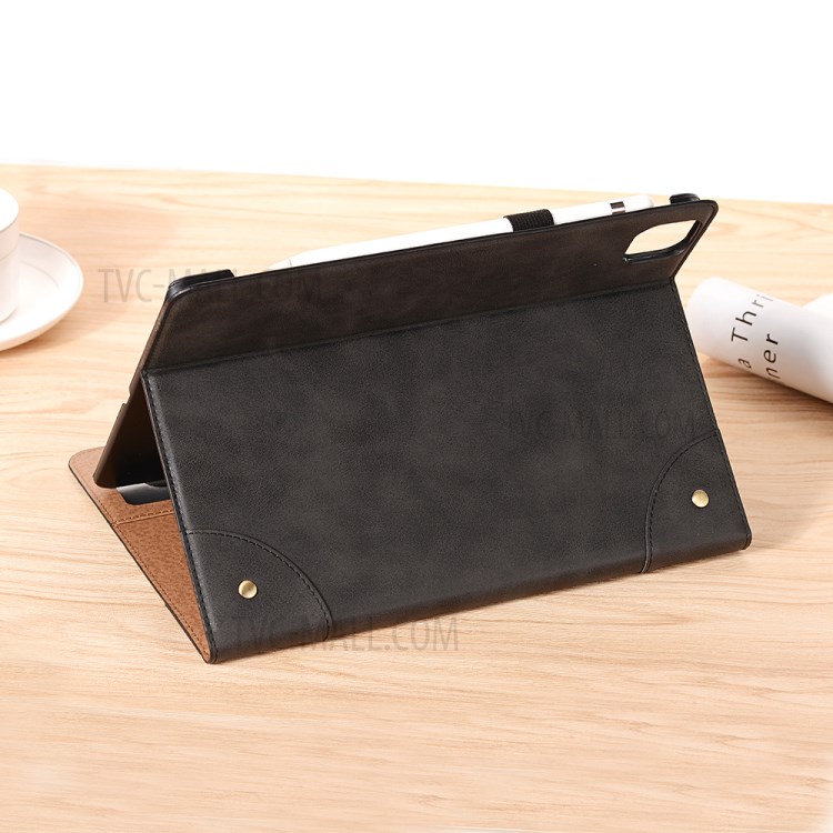 Retro Style Sleep/Wake Up Function Folio Flip Leather Cover Case for iPad Pro 11-inch (2018)/(2020)/Air (2020) - Black-10
