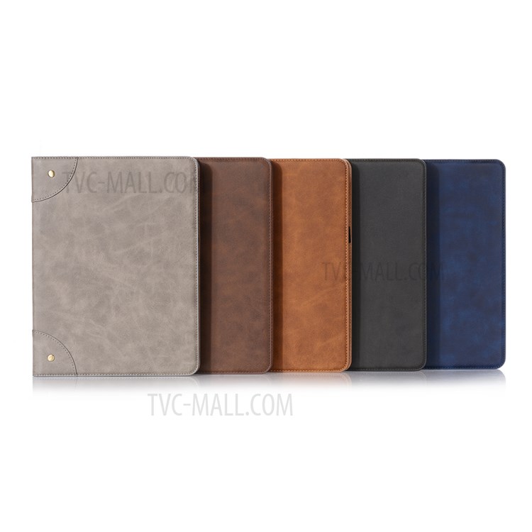 Retro Style Sleep/Wake Up Function Folio Flip Leather Cover Case for iPad Pro 11-inch (2018)/(2020)/Air (2020) - Black-11