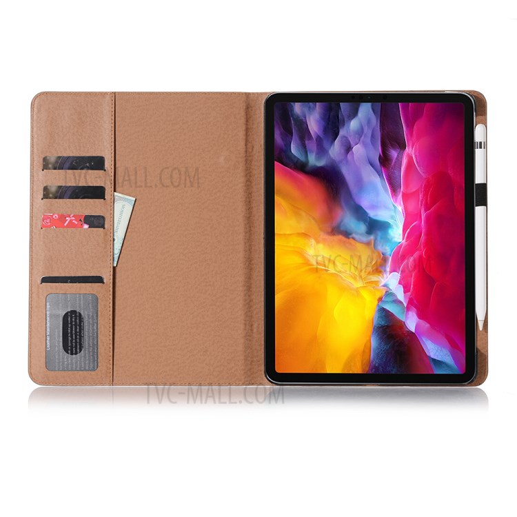 Retro Style Sleep/Wake Up Function Folio Flip Leather Cover Case for iPad Pro 11-inch (2018)/(2020)/Air (2020) - Black-4