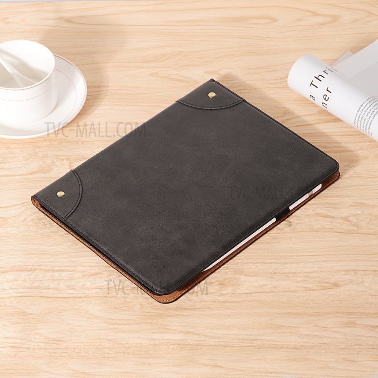 Retro Style Sleep/Wake Up Function Folio Flip Leather Cover Case for iPad Pro 11-inch (2018)/(2020)/Air (2020) - Black-8
