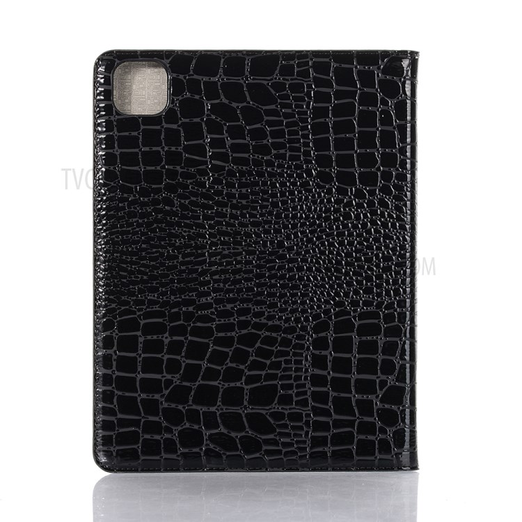 Caso De Capa Inteligente De Couro De Carteira De Pele De Crocodilo Simples Para Ipad Pro 11 Polegadas (2018) / (2020) / Ar (2020) - Preto-3
