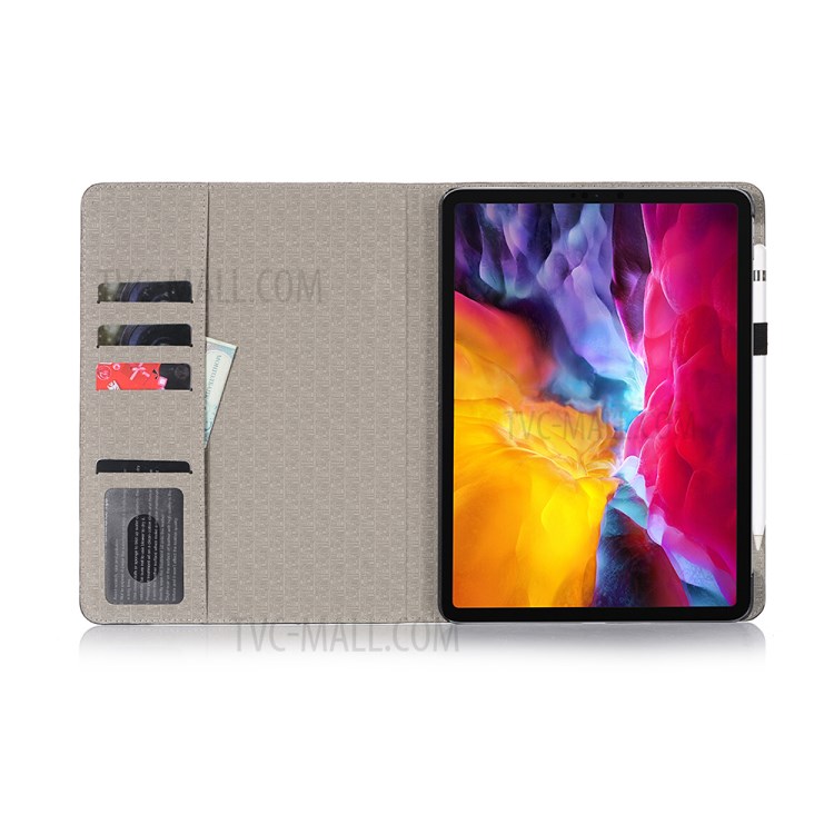 Caso De Capa Inteligente De Couro De Carteira De Pele De Crocodilo Simples Para Ipad Pro 11 Polegadas (2018) / (2020) / Ar (2020) - Preto-4