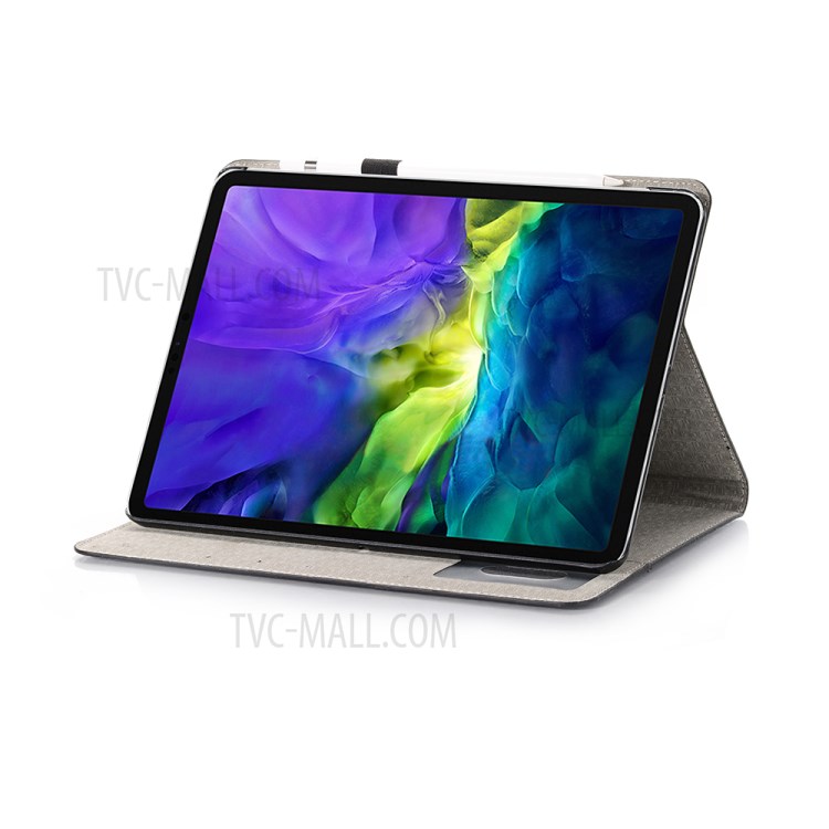 Caso De Capa Inteligente De Couro De Carteira De Pele De Crocodilo Simples Para Ipad Pro 11 Polegadas (2018) / (2020) / Ar (2020) - Preto-5