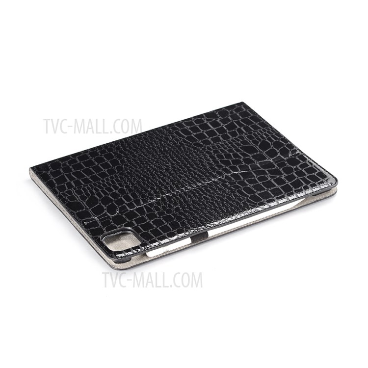 Caso De Capa Inteligente De Couro De Carteira De Pele De Crocodilo Simples Para Ipad Pro 11 Polegadas (2018) / (2020) / Ar (2020) - Preto-6