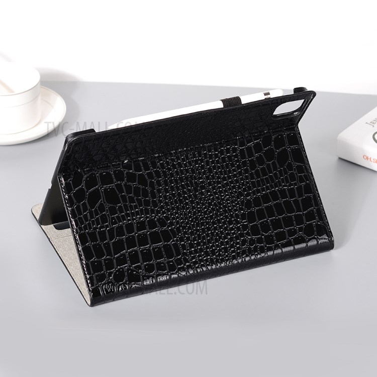 Caso De Capa Inteligente De Couro De Carteira De Pele De Crocodilo Simples Para Ipad Pro 11 Polegadas (2018) / (2020) / Ar (2020) - Preto-7