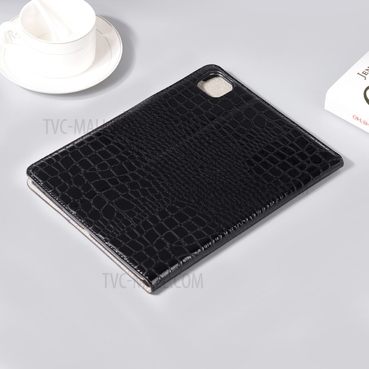 Caso De Capa Inteligente De Couro De Carteira De Pele De Crocodilo Simples Para Ipad Pro 11 Polegadas (2018) / (2020) / Ar (2020) - Preto-9