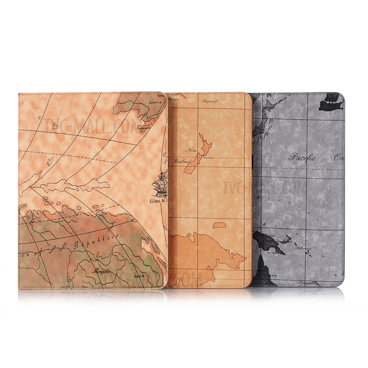 Mapa Náutico Padrão Dormir / Despertar Capa De Função De Função Para Ipad Pro 11 Polegadas (2018) / (2020) / Ar (2020) - Castanho-11