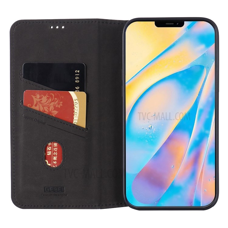 GEBEI KALA Série Crazy Cavalo Pele De Couro De Couro + Shell Do Telefone Para O IPhone 12/12 Pro - Preto-4