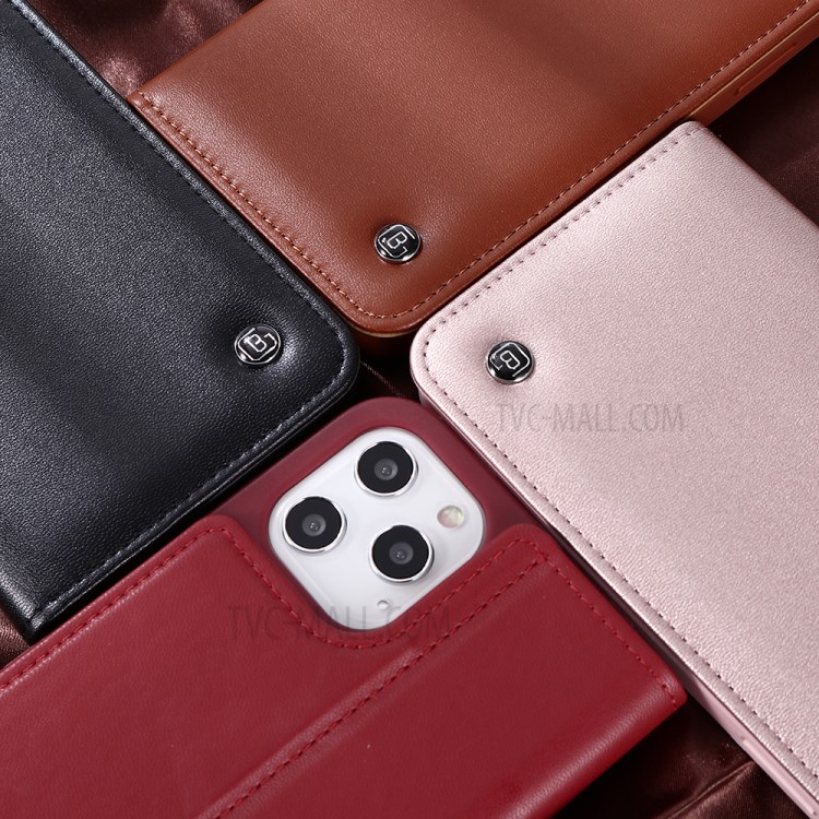 GEBEI Crazy Horse Texture Kala Series Leather Card Holder + Stand Phone Shell for iPhone 12 Pro Max - Black-8