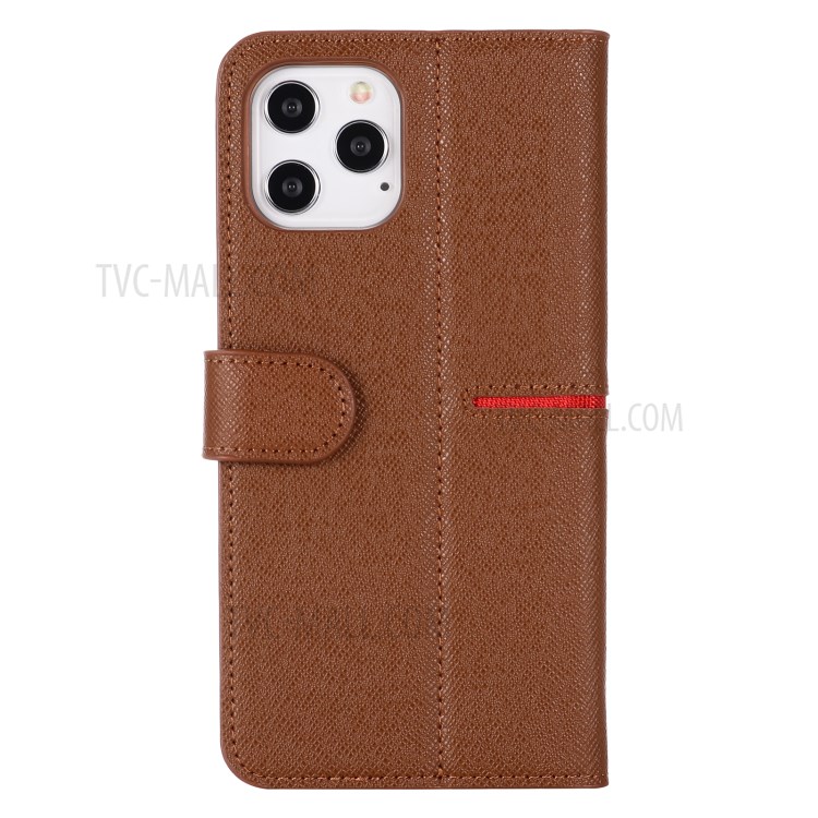 GEBEI Yaqi Genuine Leather Series Wallet and Stand Case for iPhone 12 Pro Max - Brown-2
