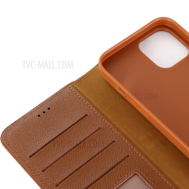 GEBEI Yaqi Genuine Leather Series Wallet and Stand Case for iPhone 12 Pro Max - Brown-7
