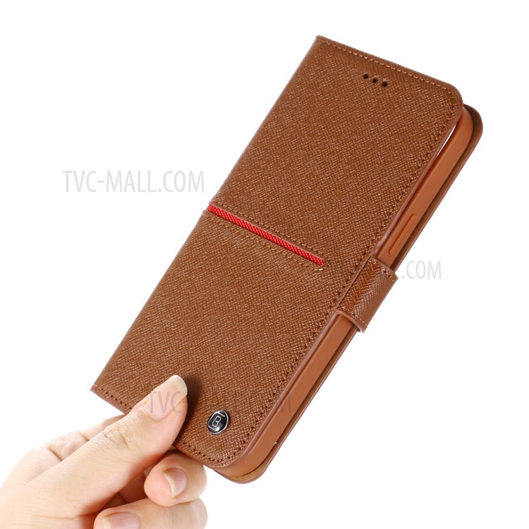 GEBEI Yaqi Genuine Leather Series Wallet and Stand Case for iPhone 12 Pro Max - Brown-8