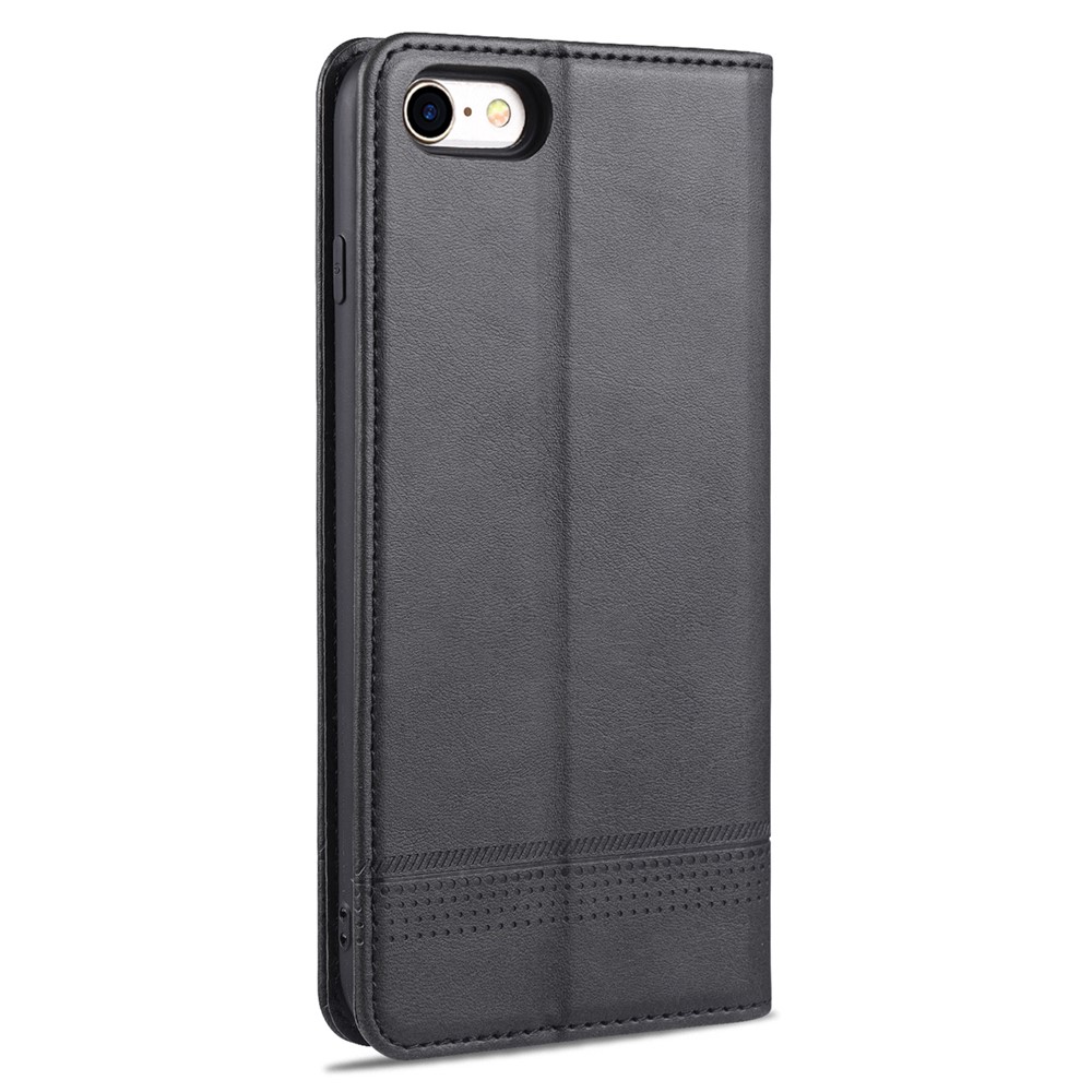 AZNS Auto-absorbed Leather Case for iPhone SE (2nd Generation)/7/8 Wallet Stand Cover - Black-3