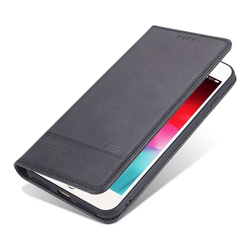 AZNS Auto-absorbed Leather Case for iPhone SE (2nd Generation)/7/8 Wallet Stand Cover - Black-4