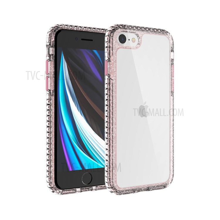 Anti-Drop TPU + PC Shock Absorption Hybrid Phone Shell Case for iPhone 7/8/SE (2nd Generation) - Pink-1