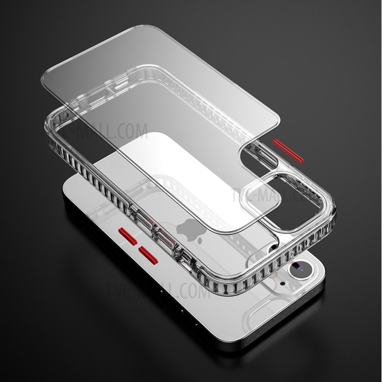 Anti-Drop + Shock Absorption Transparent Hybrid Phone Shell Case for iPhone 12 mini - Pink-5