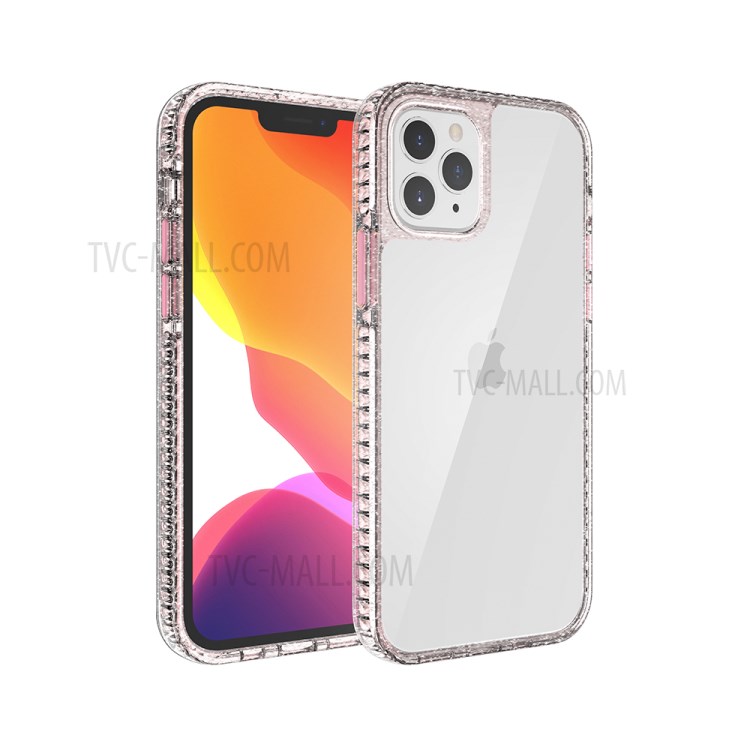 Hybrid Phone Shell Case Anti-Drop and Shock Absorption for iPhone 12/12 Pro - Pink-1