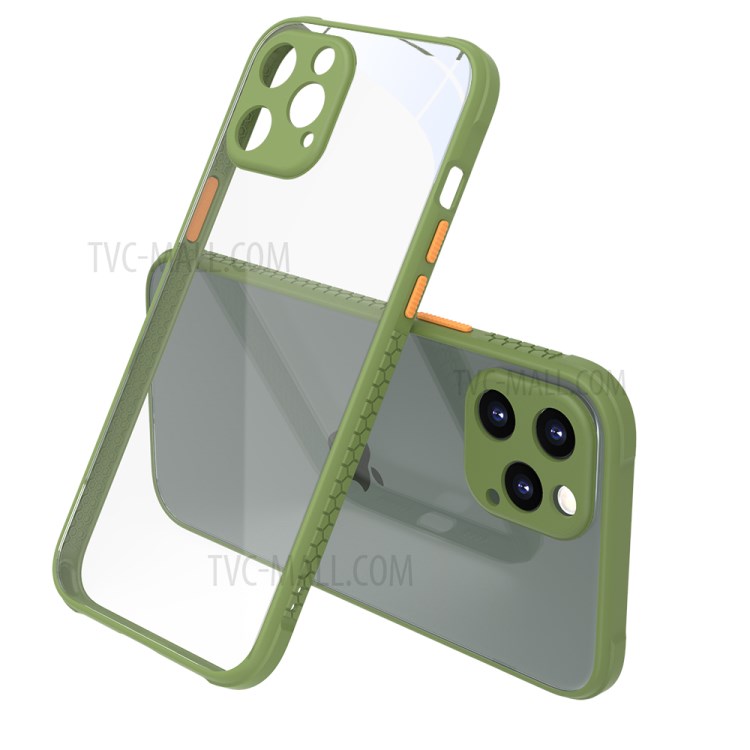 Hard PC Back + Soft TPU Edge Combo Hybrid Phone Shell Case for iPhone 12 Pro - Army Green-1