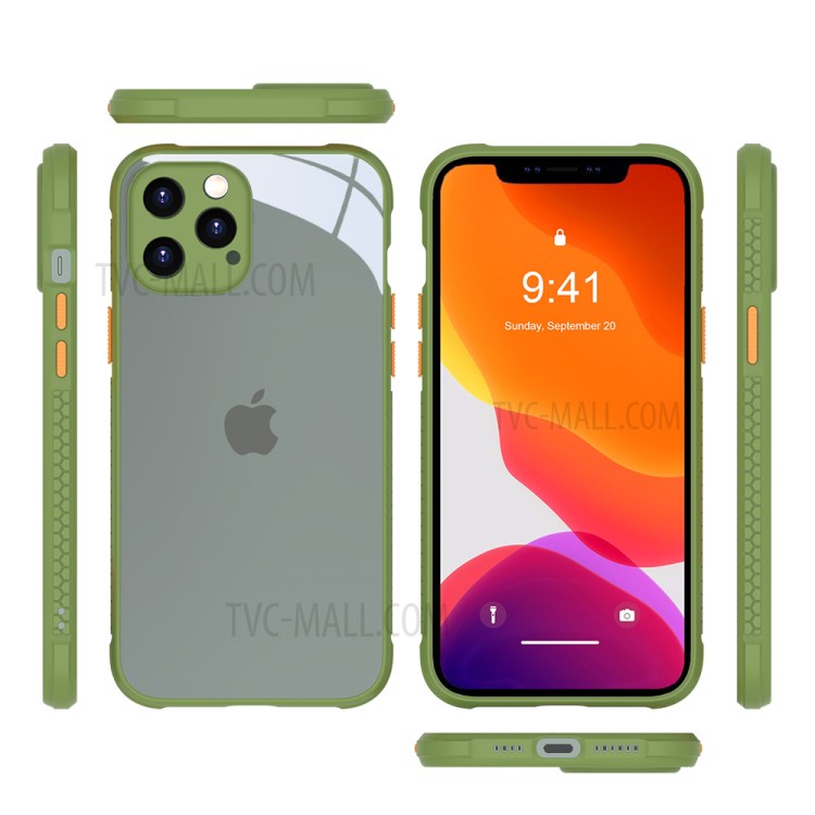 Hard PC Back + Soft TPU Edge Combo Hybrid Phone Shell Case for iPhone 12 Pro - Army Green-3