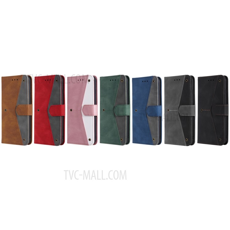 Splicing Skin-touch Wallet Stand Leather Case for iPhone 12 Pro Max - Black-13