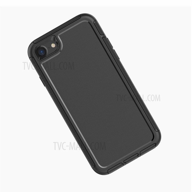 TPU + PC Hybrid Phone Cover Case with Screen Protector Film for iPhone 7/8/SE (2nd Generation) - Black-5