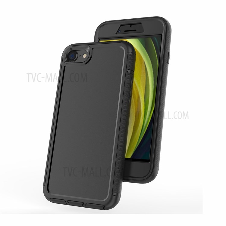 TPU + PC Hybrid Phone Cover Case with Screen Protector Film for iPhone 7/8/SE (2nd Generation) - Black-6